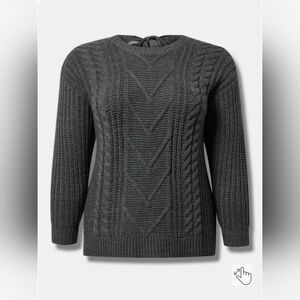 NWOT Torrid Tie Back Cable Knit Sweater